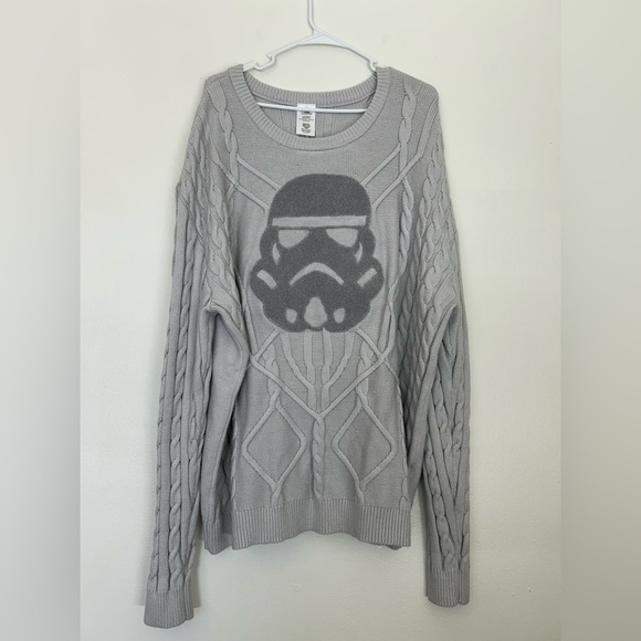 Disney Parks Sweater Womens Storm Trooper Cable Knit Crew Neck Pullover Size 3XL - Picture 2 of 11